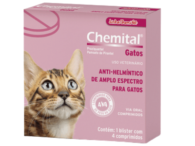 Vermífugo para Gato Chemital Anti-helmíntico Comprimido
