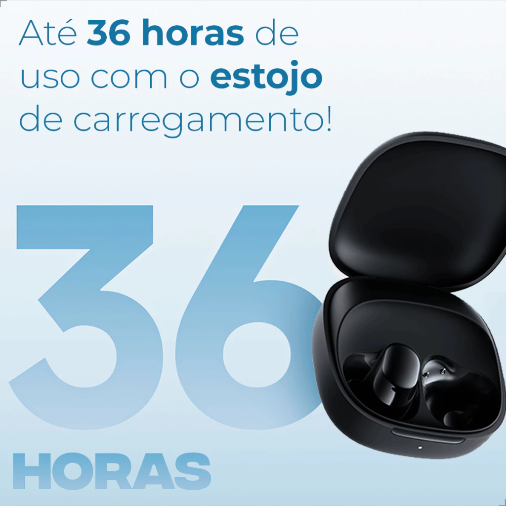 Fone Bluetooth com Carregamento Tipo-C e Bateria Estendida