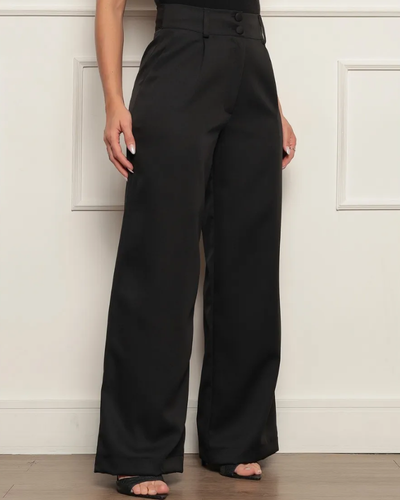 Calça Alfaiataria Feminina Wide Leg Social Cintura Alta