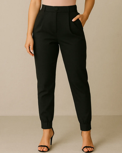 Calça Alfaiataria Feminina Casual Chic Punho