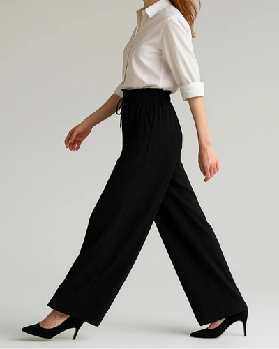 Calça Alfaiataria Feminina Cintura Alta Elástica