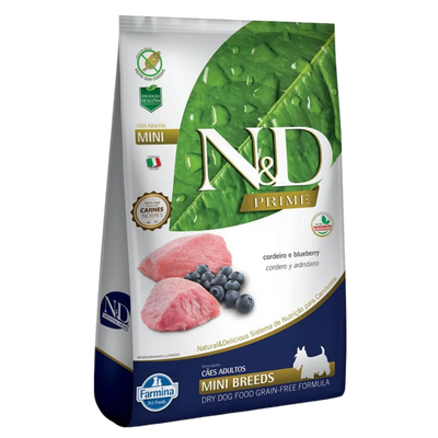 Ração Seca N&D Prime Cães Adultos Mini Cordeiro e Blueberry