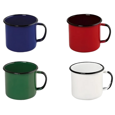 Kit 4 Canecas Esmaltadas Retrô Coloridas
