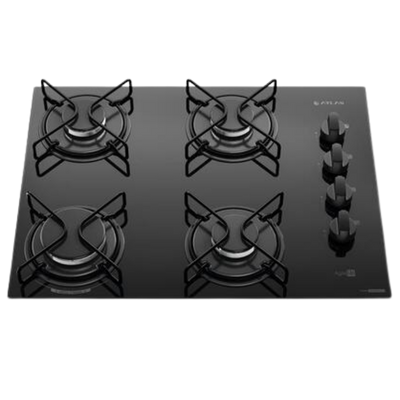 Cooktop 4 Bocas de Vidro Atlas Agile Up Mega Chama