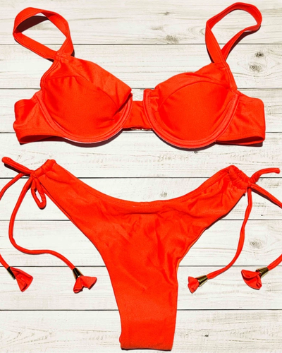 Biquíni Feminino Retro Meia Taça Calcinha Fio Duplo