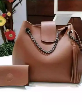 Bolsa Feminina Sacola Espaçosa + Carteira com Alça de Corrente Grossa