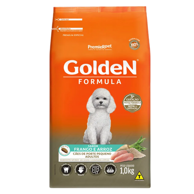 Ração Seca Golden Cães Adultos Raças Pequenas Frango e Arroz Mini Bits