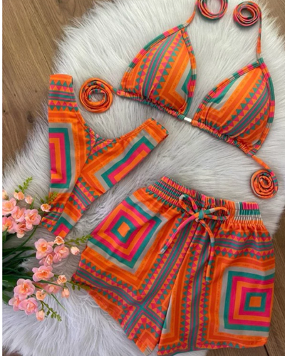 Biquíni Bojo, Calcinha Empina Bumbum + Shorts