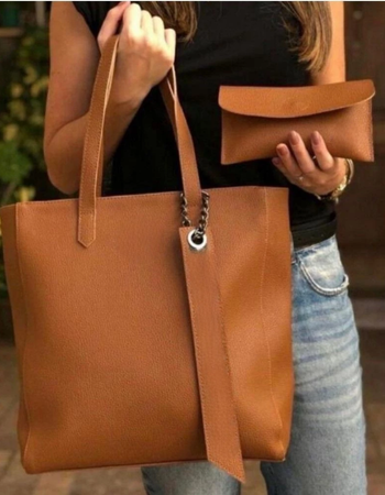 Bolsa Feminina Estilo Sacola com Zíper