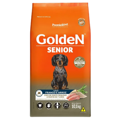 Ração Seca Golden Cães Sênior Raças Pequenas Frango e Arroz Mini Bits