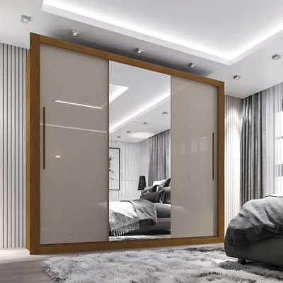 Guarda-Roupa Costa Rica com Espelho, 3 Portas e 4 Gavetas Sallêto Móveis