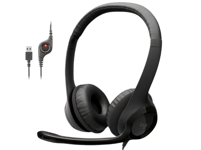 Headset Logitech H390 USB Redução de Ruído
