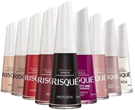 Kit 10 Esmaltes Risqué Cores Variadas