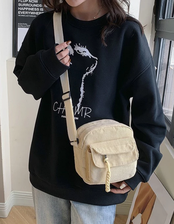 Bolsa Mensageiro Corduroy Fashion: Estilo
