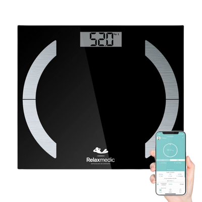 Balança Corporal com Bluetooth e Bioimpedância Elegance App Relaxmedic