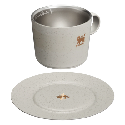 Caneca Daybreak Cappuccino com Pires Ash Bronze 192ml