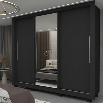 Guarda-Roupa Casal 3 Portas com Espelho e Pés CF Yescasa