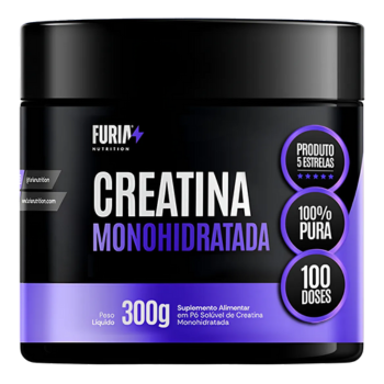 Creatina Monohidratada Fúria 100% Pura Natural 300g
