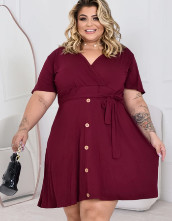 Vestido Plus Size Moda Evangélica Casual Tradicional