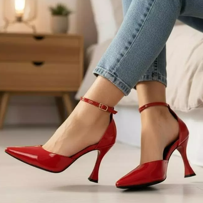 Sapato Feminino Scarpin Bico Fino Verniz Bellamore Salto Taça 9,5cm