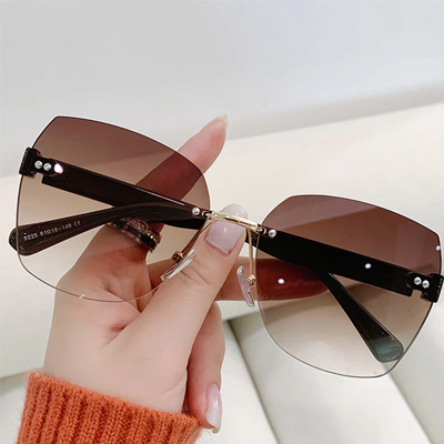 Óculos de Sol Coreano Sem Aro Proteção UV