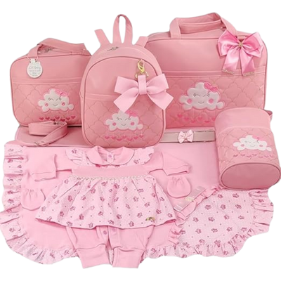 Kit Bolsa Maternidade 5 Peças + Saída Maternidade