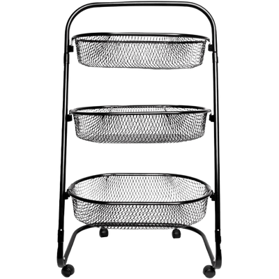 Fruteira de Aço com Rodinhas 3 Cestos