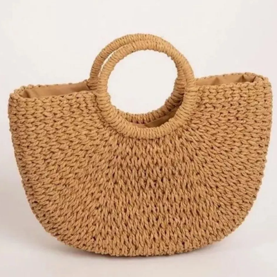 Bolsa Palha Artesanal Meia Lua – Grande