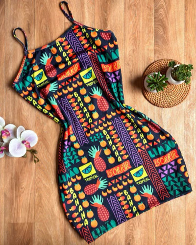 Vestido Suplex Comfort Curto Estampado