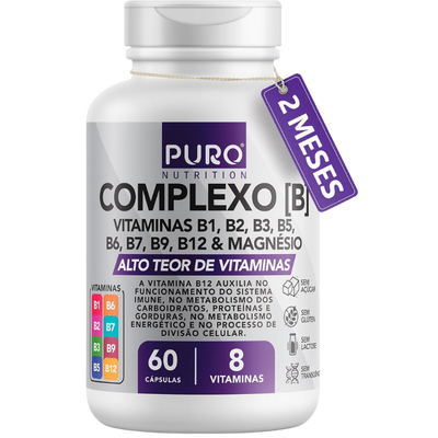 Suplemento para Cabelo Complexo B Puro Nutrition 60 Cápsulas