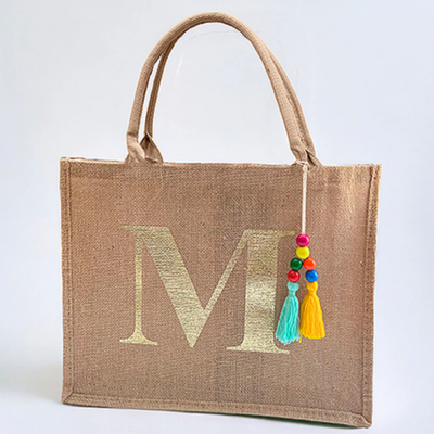 Bolsa Juta Personalizada com Inicial – Premium