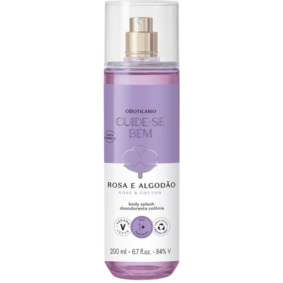 Cuide-se Bem Body Splash Desodorante Colônia Rosa e Algodão 200ml
