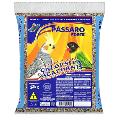 Mistura para Calopsita e Agapornis Pássaro Forte