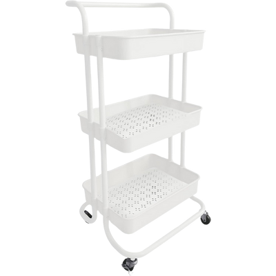 Fruteira Carrinho Organizador Multiuso 3 Prateleiras Branco