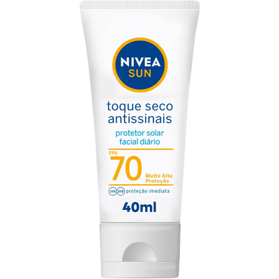Nivea Sun Protetor Solar Facial Toque Seco Antissinais FPS70