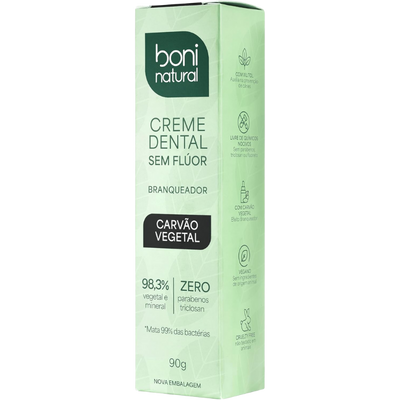 Creme Dental Boni Natural Carvão Ativado