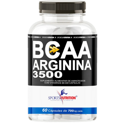 Suplemento BCAA 3500 com Arginina Sports Nutrition 60 Cápsulas
