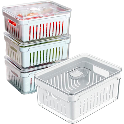 Kit 4 Organizadores de Geladeira 2,2L