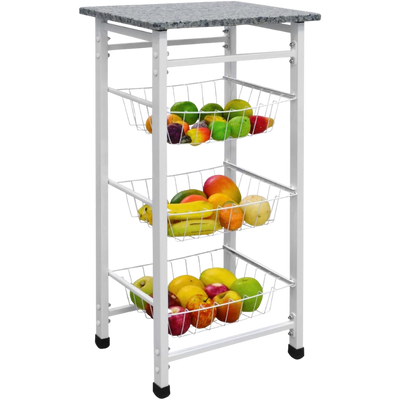 Fruteira de Chão Multiuso com Tampo Granito