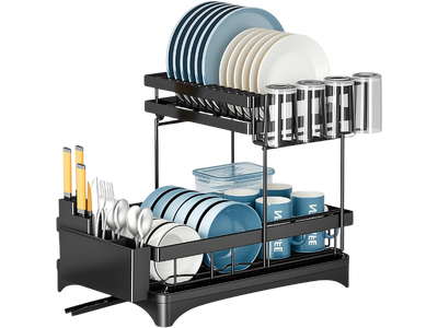 Escorredor de Louça Inox 2 Camadas com Bandeja