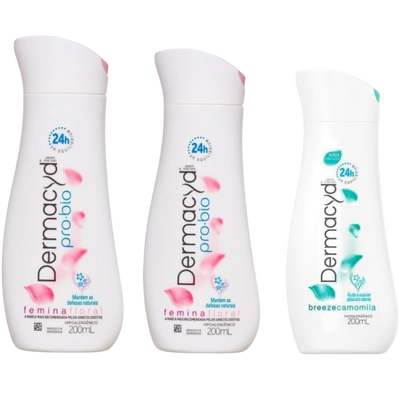 Kit 3 Sabonetes Íntimos Feminino Floral Dermacyd