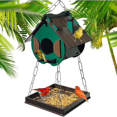 Casinha de Jardim MDF Verde (Visual Decorativo)