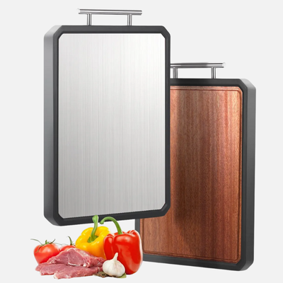 Tábua de Corte Dupla Face Aço Inox e Ébano Marrom — preço na loja oficial