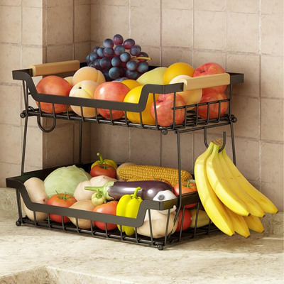 Fruteira de Mesa 2 Andares em Metal