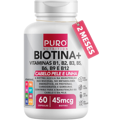 Suplemento para Cabelo Biotina + Puro Nutrition 60 Cápsulas