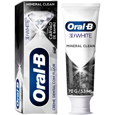 Creme Dental Oral-B 3D White Mineral Clean Carvão