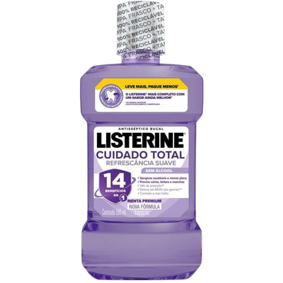 Enxaguante Bucal Listerine 14 Benefícios em 1 Sem Álcool 500ml
