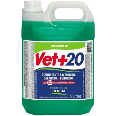 Desinfetante Bactericida Vet+ 20 Ultra Concentrado 5L (Rende 650L)