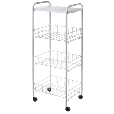 Fruteira de Chão 3 Andares com Rodinhas