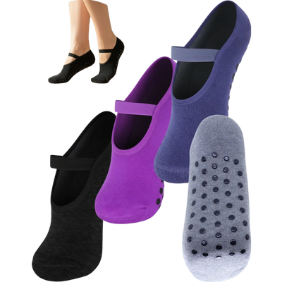 Kit 4 Pares Meias Femininas Antiderrapantes